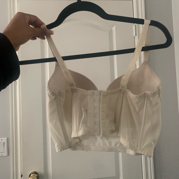 Cropped white bustier/corset/bralette 34D (has push up) - Picture 2 of 4